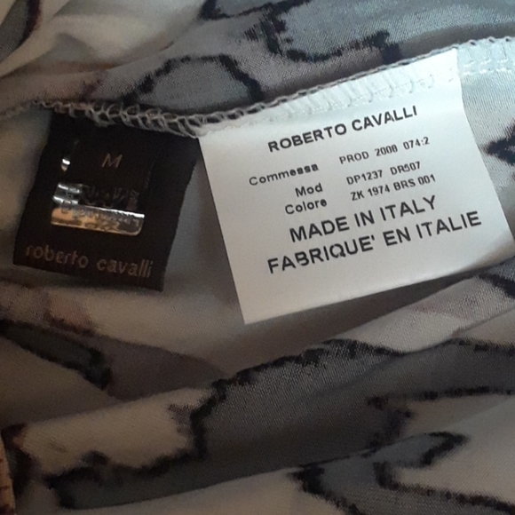 NWT Roberto Cavalli Brown Multi Shirt Size M - Picture 6 of 9